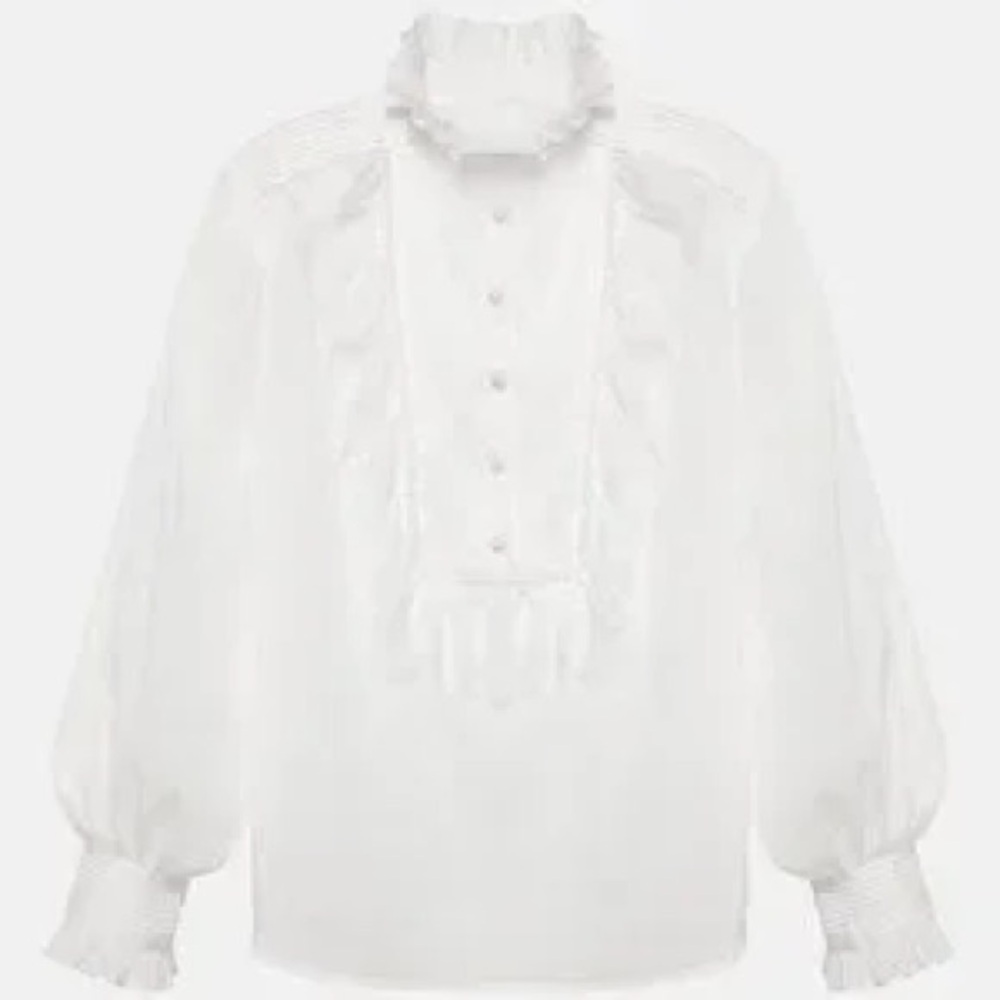 ZARA CONTRAST YOKE BLOUSE WITH DECORATIVE FRONT - LIMITED EDITION SZ S 2674/602 - Picture 2 of 11